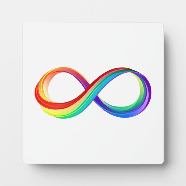 Layered Rainbow Infinity Symbol Fotoplatte (Vorderseite)