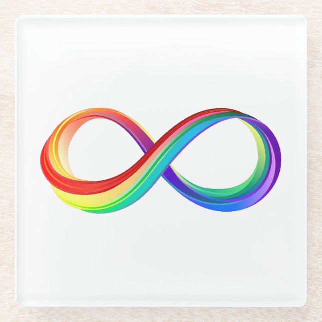 Layered Rainbow Infinity Symbol Glasuntersetzer (Vorderseite)