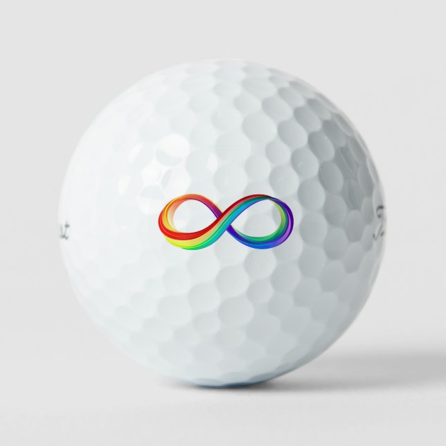 Layered Rainbow Infinity Symbol Golfball (Vorderseite)