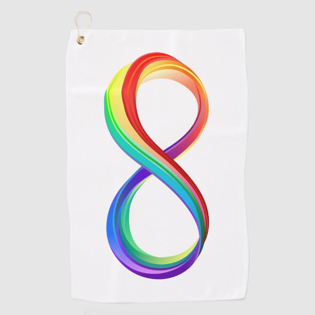 Layered Rainbow Infinity Symbol Golfhandtuch (Vorderseite)