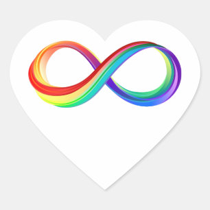Layered Rainbow Infinity Symbol Herz-Aufkleber