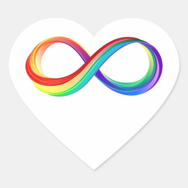 Layered Rainbow Infinity Symbol Herz-Aufkleber (Vorderseite)