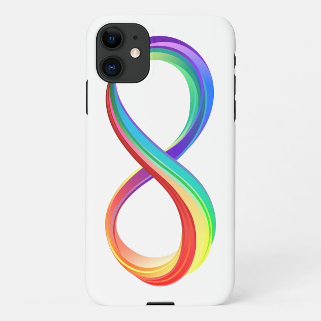 Layered Rainbow Infinity Symbol iPhone Hülle (Rückseite)