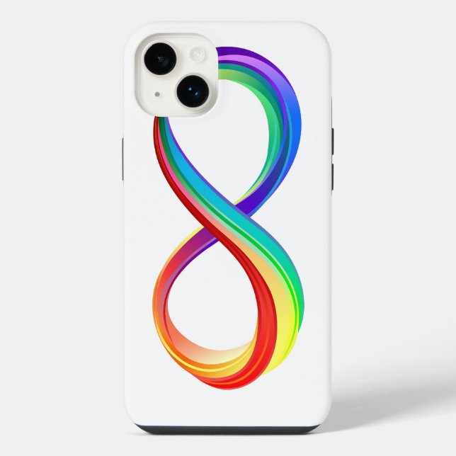 Layered Rainbow Infinity Symbol iPhone Hülle (Rückseite)