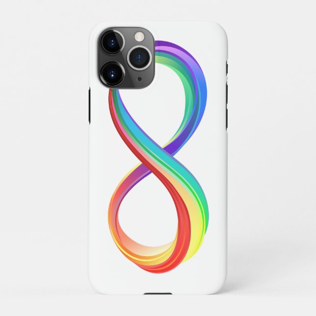 Layered Rainbow Infinity Symbol iPhone Hülle (Rückseite)