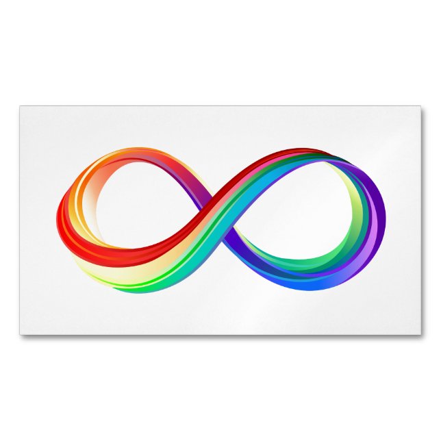 Layered Rainbow Infinity Symbol Magnetische Visitenkarte (Vorderseite)