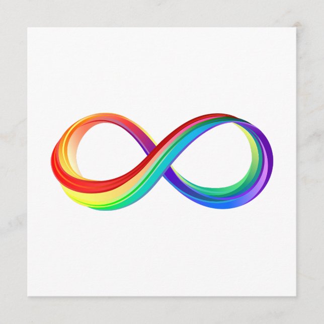 Layered Rainbow Infinity Symbol Menükarte (Vorderseite)