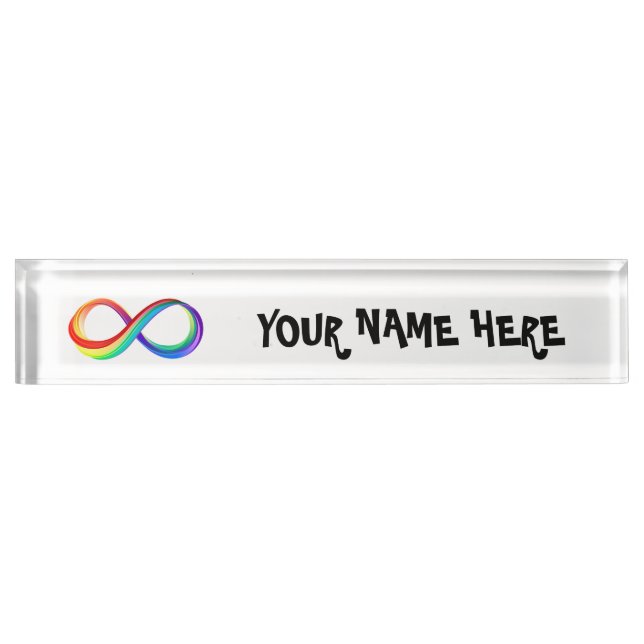 Layered Rainbow Infinity Symbol Namensplakette (Vorderseite)