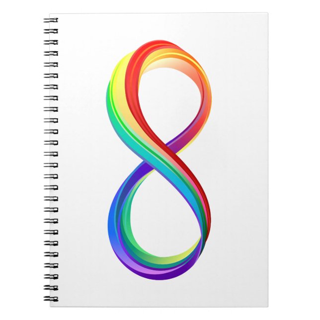 Layered Rainbow Infinity Symbol Notizblock (Vorderseite)