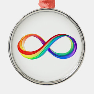 Layered Rainbow Infinity Symbol Ornament Aus Metall