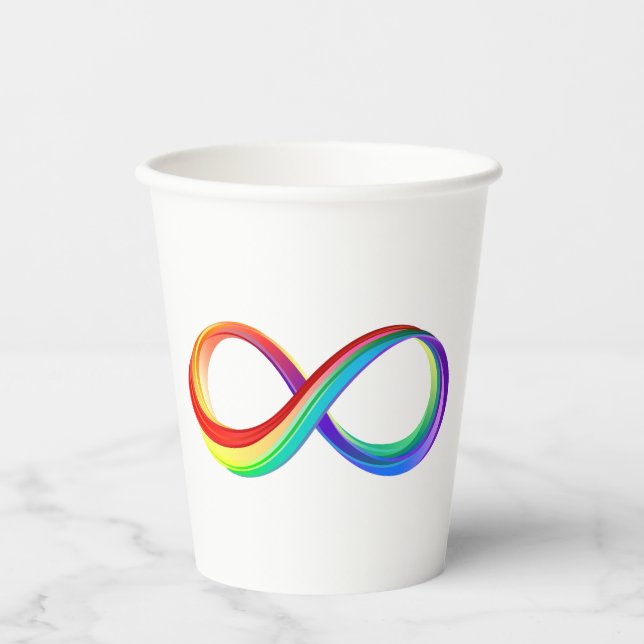Layered Rainbow Infinity Symbol Pappbecher (Vorderseite)