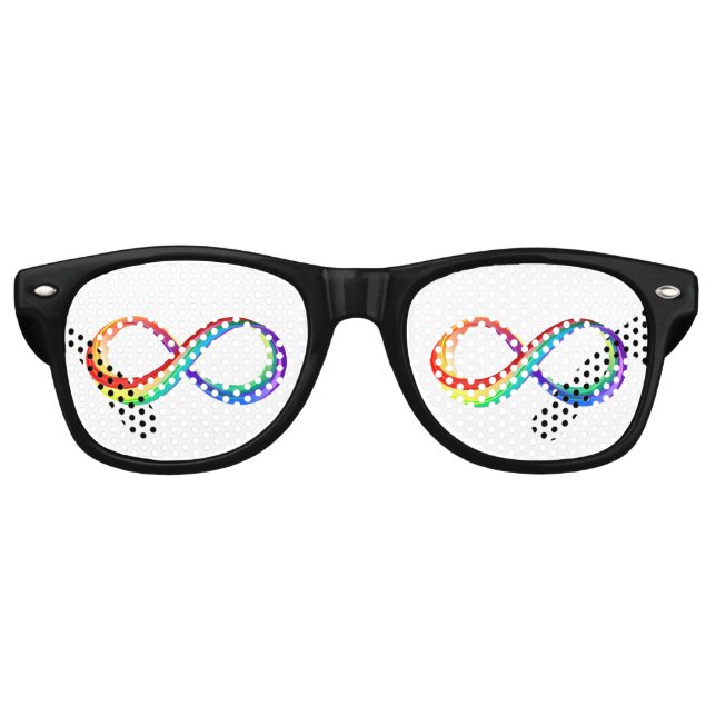 Layered Rainbow Infinity Symbol Partybrille (Vorderseite)