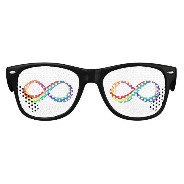 Layered Rainbow Infinity Symbol Partybrille (Vorderseite)