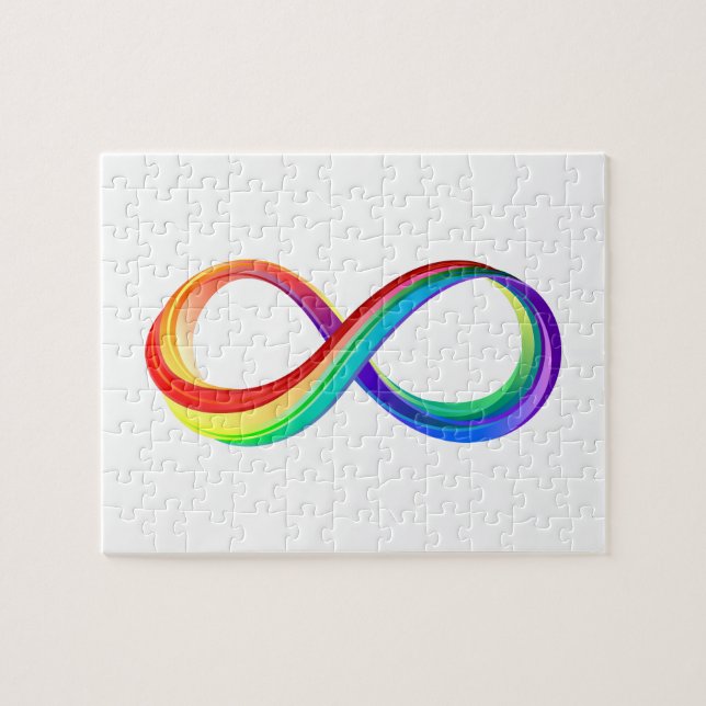 Layered Rainbow Infinity Symbol Puzzle (Horizontal)