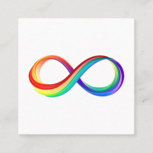 Layered Rainbow Infinity Symbol Quadratische Visitenkarte