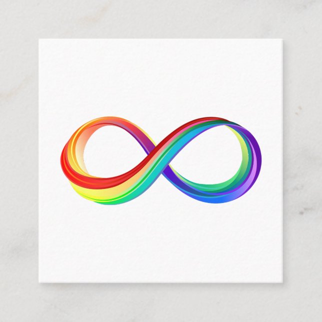 Layered Rainbow Infinity Symbol Quadratische Visitenkarte (Vorderseite)