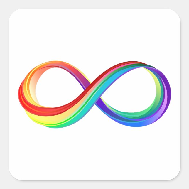 Layered Rainbow Infinity Symbol Quadratischer Aufkleber (Vorderseite)