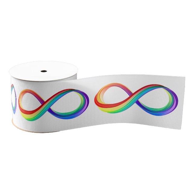 Layered Rainbow Infinity Symbol Ripsband (Spule)