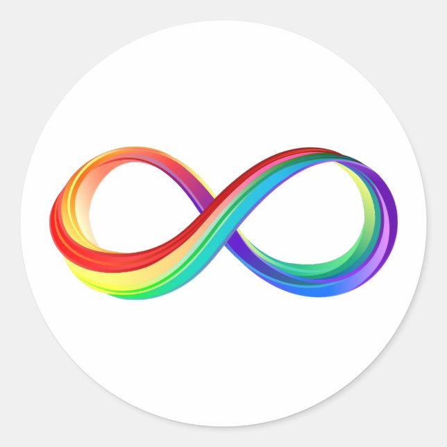 Layered Rainbow Infinity Symbol Runder Aufkleber (Vorderseite)