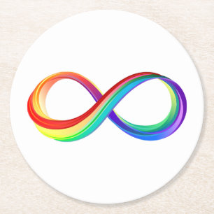 Layered Rainbow Infinity Symbol Runder Pappuntersetzer