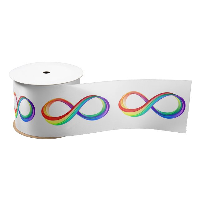 Layered Rainbow Infinity Symbol Satinband (Spule)