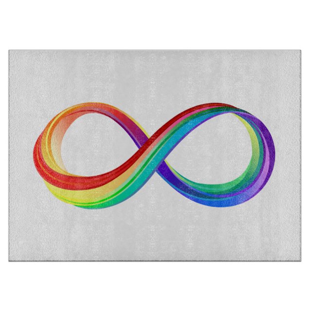 Layered Rainbow Infinity Symbol Schneidebrett (Vorderseite)