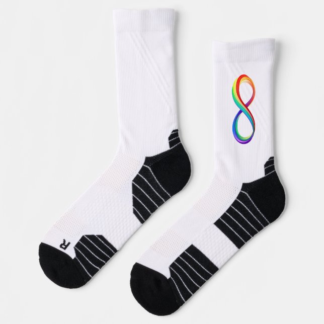 Layered Rainbow Infinity Symbol Socken (Links)