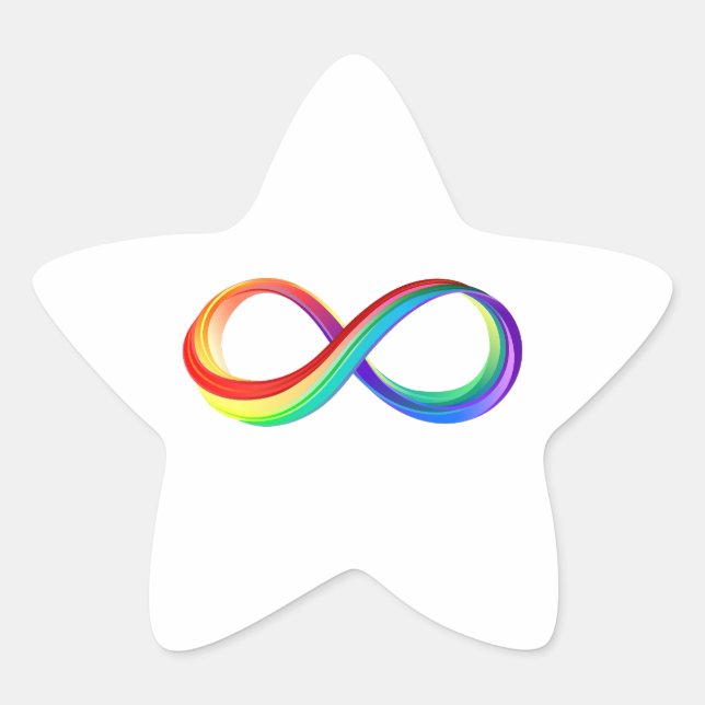 Layered Rainbow Infinity Symbol Stern-Aufkleber (Vorderseite)