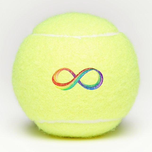 Layered Rainbow Infinity Symbol Tennisbälle (Vorderseite)