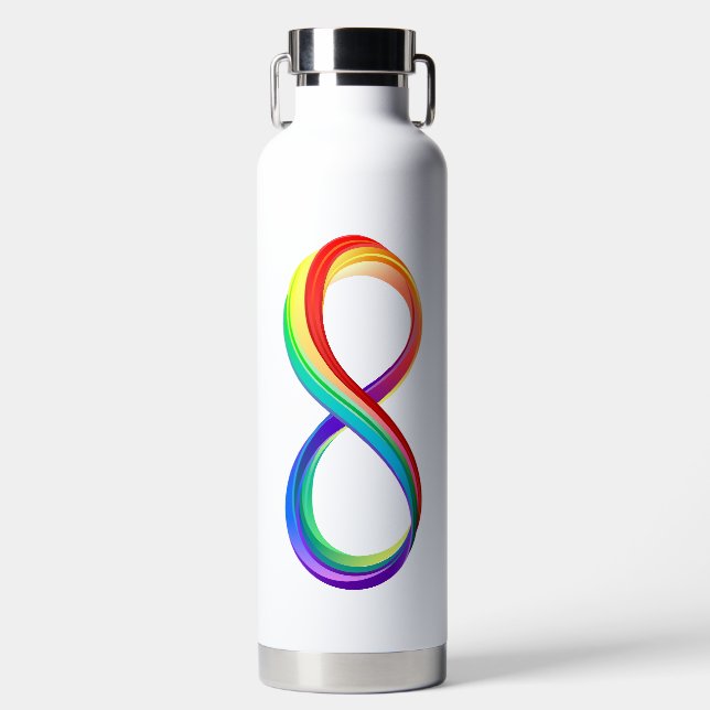 Layered Rainbow Infinity Symbol Trinkflasche (Vorderseite)