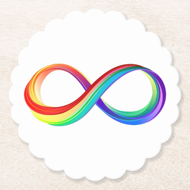 Layered Rainbow Infinity Symbol Untersetzer (Vorderseite)
