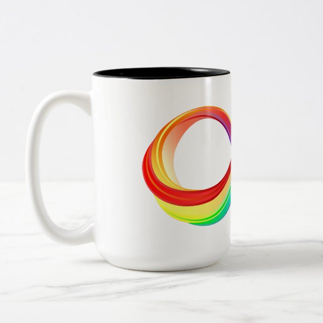 Layered Rainbow Infinity Symbol Zweifarbige Tasse (Links)
