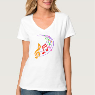 Layered Rainbow Violinschlüssel Musik T-Shirt