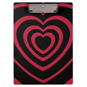 Layered Red & Black Heart Ästhetik Klemmbrett