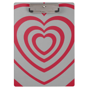 Layered Red & Gray Heart Ästhetik Klemmbrett