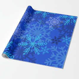 Layered Schneeflocken auf blau Geschenkpapier