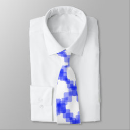 Layered True Blue Squared On White Pattern         Krawatte