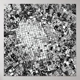 Layered Urban Texture: Street Art Mosaic Poster