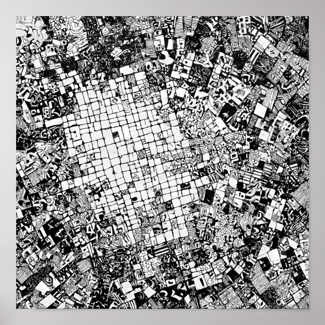 Layered Urban Texture: Street Art Mosaic Poster (Vorne)