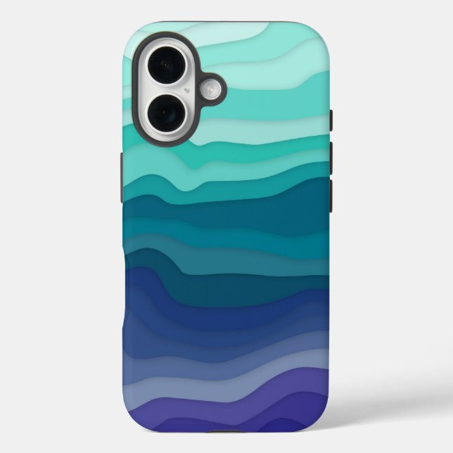 Layered Waves iPhone Case | Ocean Breeze (Rückseite)