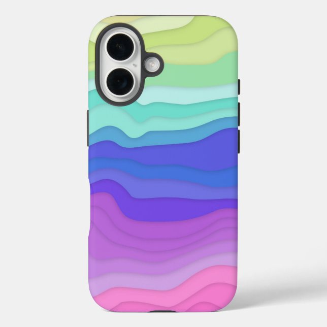 Layered Waves iPhone-Hülle | Kawaii Pastel Case-Mate iPhone Hülle (Rückseite)
