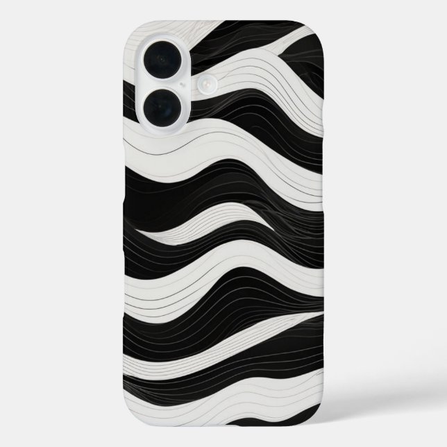 Layered Waves Line Art Case-Mate iPhone Hülle (Rückseite)