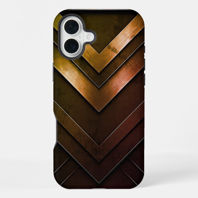 Layered Zickzack Abstract Design iPhone Hülle (Rückseite)