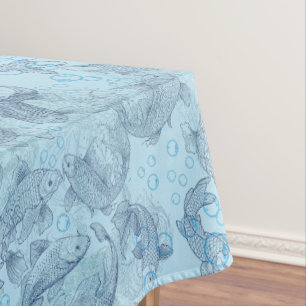 Layering Fisches Muster 02.Dunkelblau.b L Blau BG Tischdecke