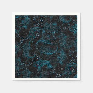 Layering Fishing-Muster 01.blue.b Serviette