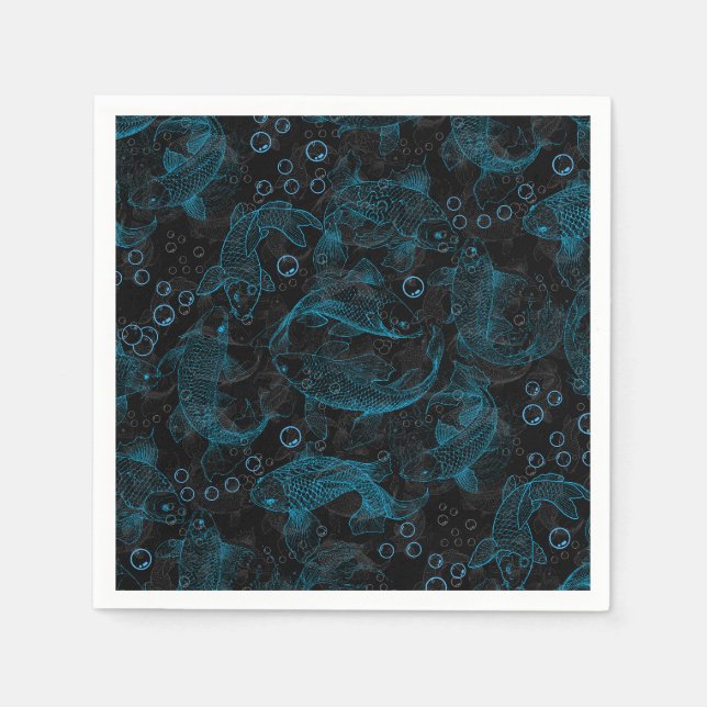 Layering Fishing-Muster 01.blue.b Serviette (Vorderseite)