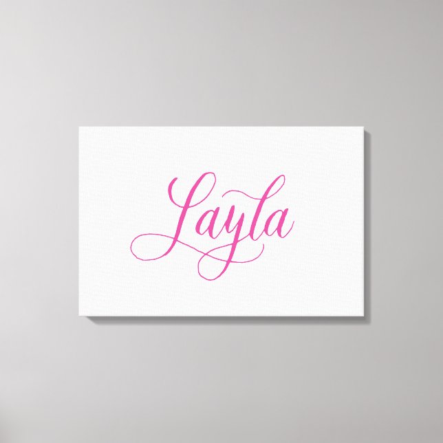 Layla - Design moderner kalligrafischer Namen Leinwanddruck (Vorderseite)