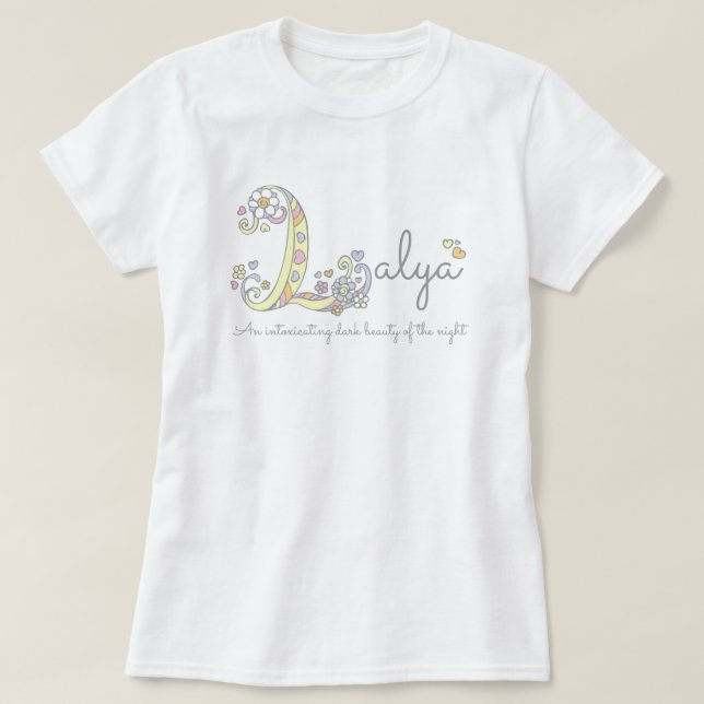 Layla Girls Name bedeutet L monogram Herz T-Shirt (Design vorne)