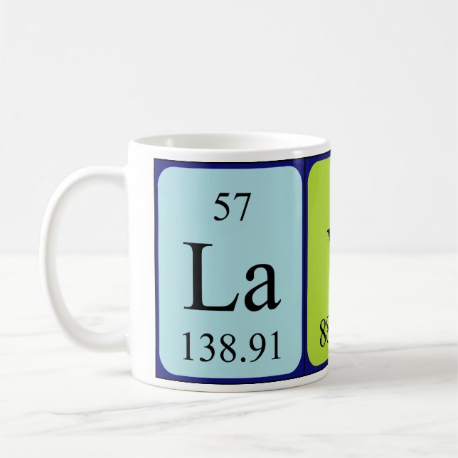 Layla Namen-Tasse periodischer Tabelle Kaffeetasse (Links)