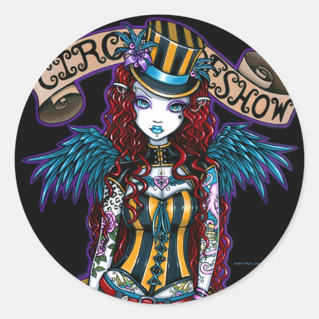 "Layla" Steampunk Circus Tattoo Sideshow Stickers (Vorderseite)